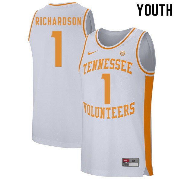 Youth #1 Josh Richardson Tennessee Volunteers College Basketball Jerseys Sale-White